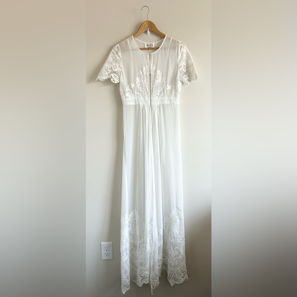 BHLDN White Sand Embroidered Lace Olivia Ethereal Robe Large - Picture 4 of 11